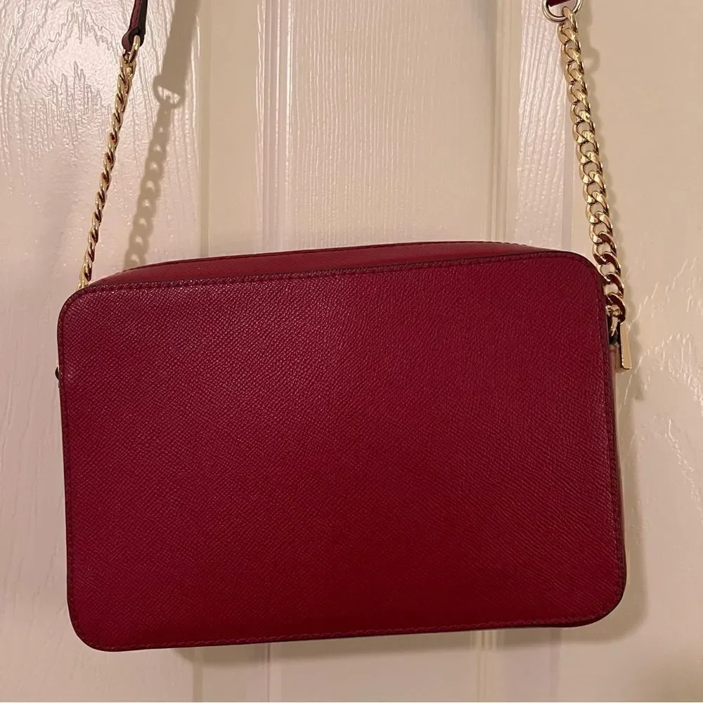 Michael Kors Jet Set Saffiano Leather Merlot East West Crossbody Satchel